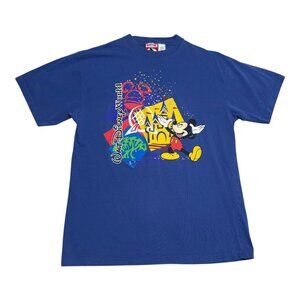Vintage Mickey Inc Disney Walt Disney World Mickey Mouse Blue Shirt‎ Adult Large